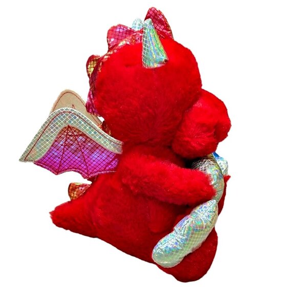 Red Winged Devil Dragon Plush Valentine Stuffed Animal MTY Heart's on Fire 11" - Picture 2 of 7